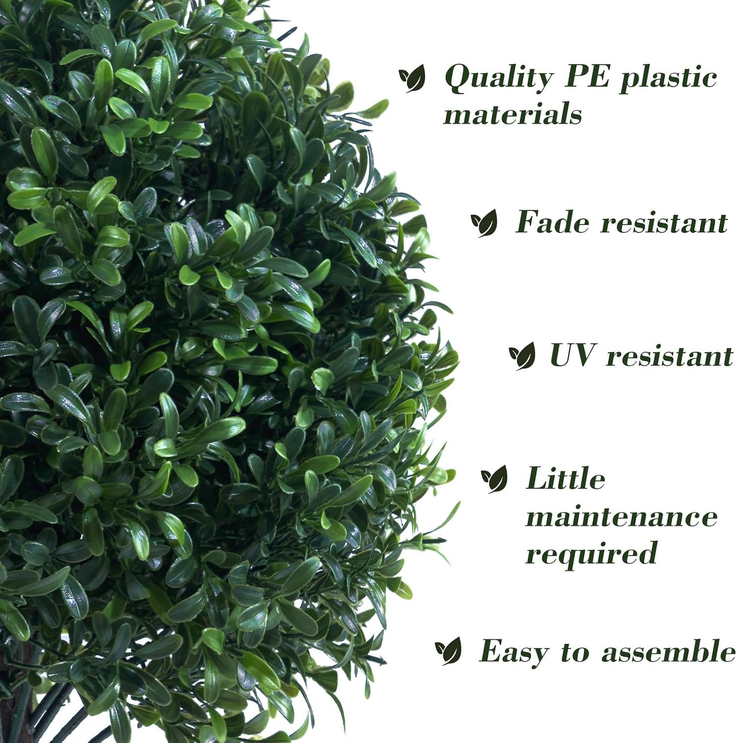 Artificial Boxwood Topiary Ball Bush Set of 2 Outdoor UV Resistant 22″