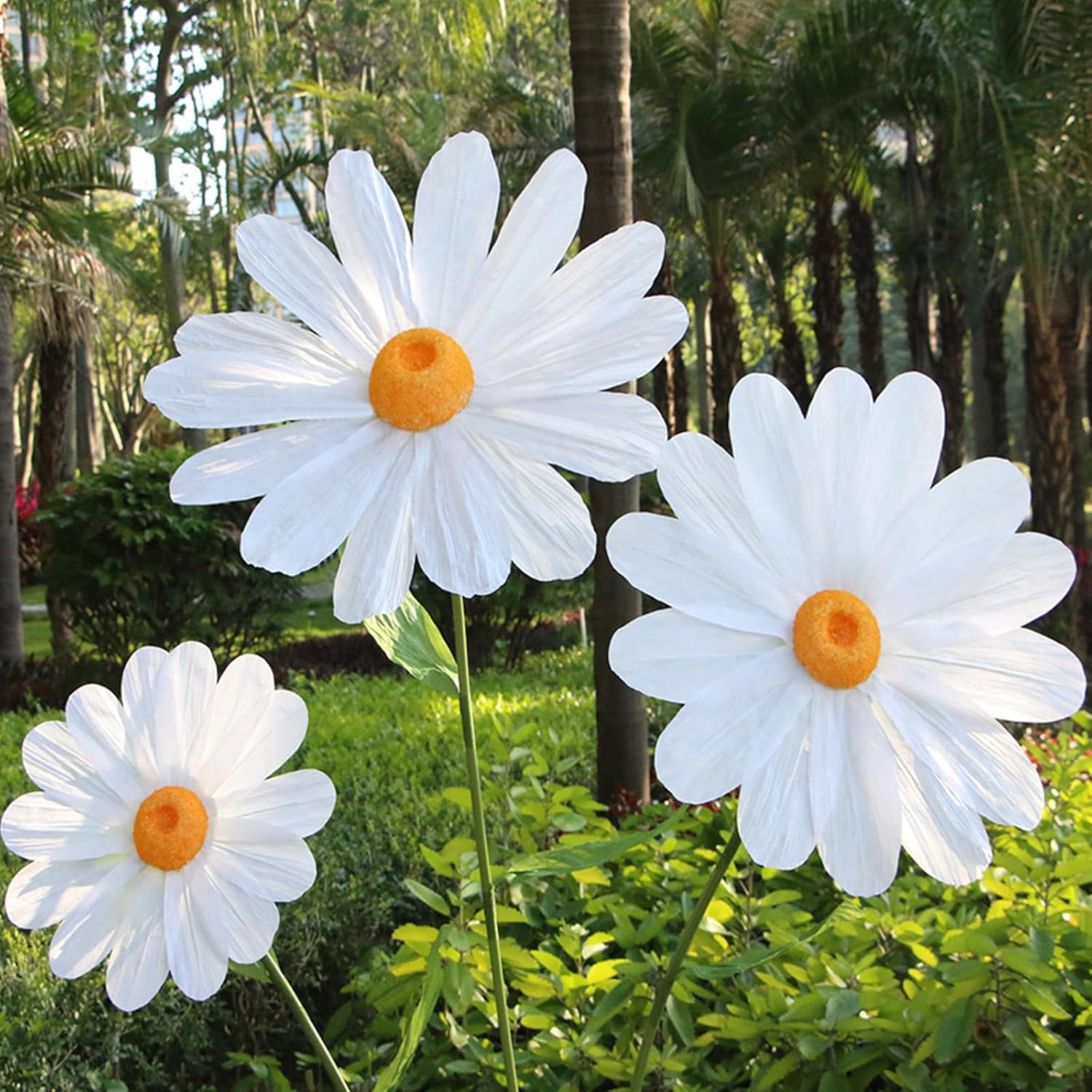 Giant White Paper Daisy Flowers 5.9 Ft for Party, Wedding, Home Decor