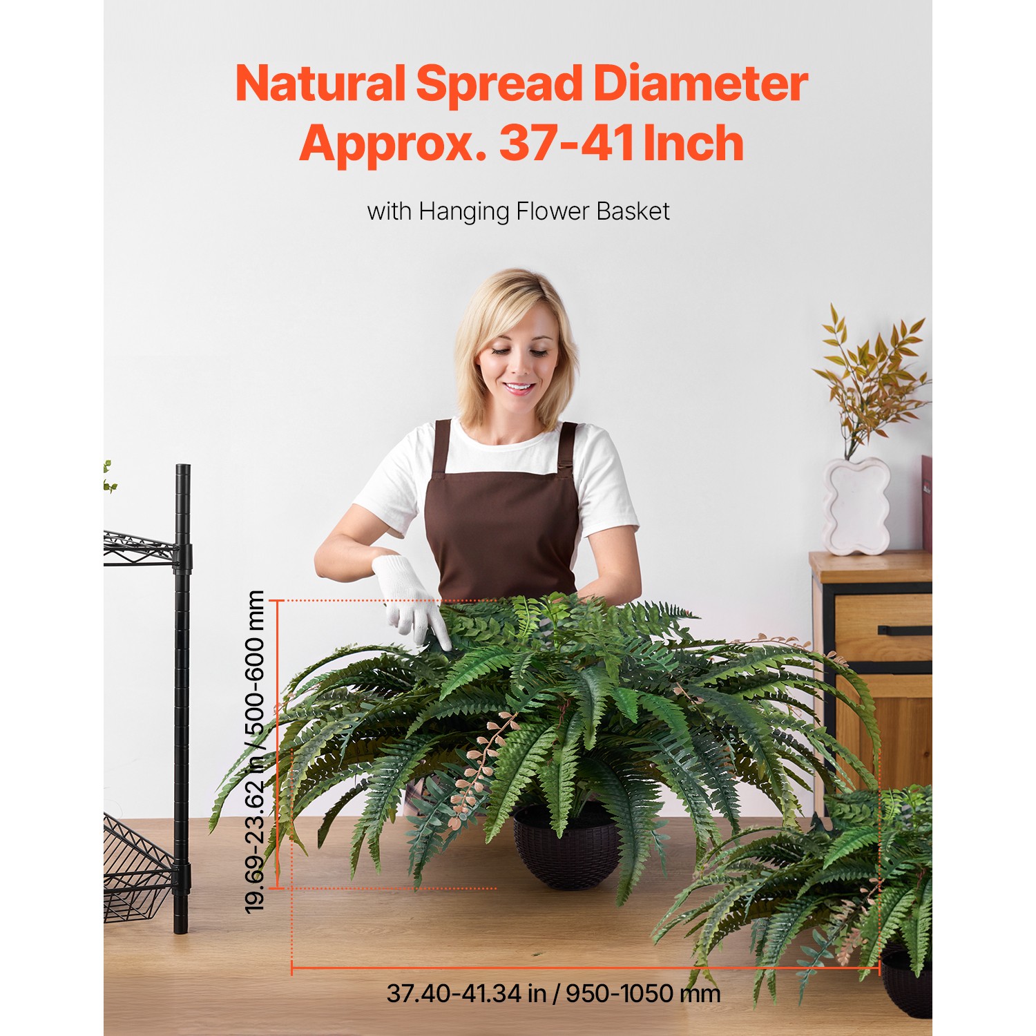 Uimoso 2″ Artificial Boston Fern Plant Bush Plant Wall Hanging in Pot Home Decor