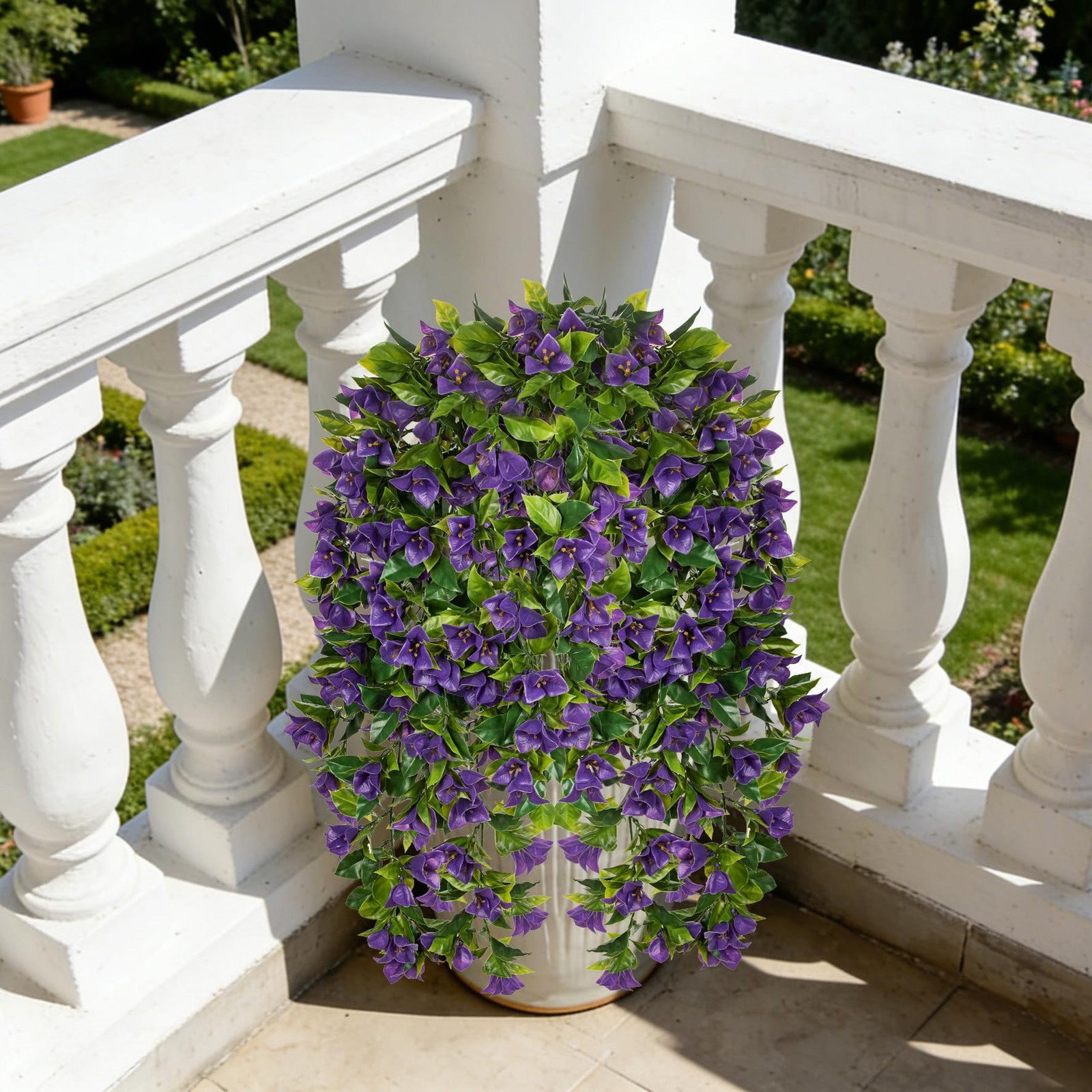 Artificial Hanging Flowers for Outdoors Planter, Fake Hanging Bougainvillea P…