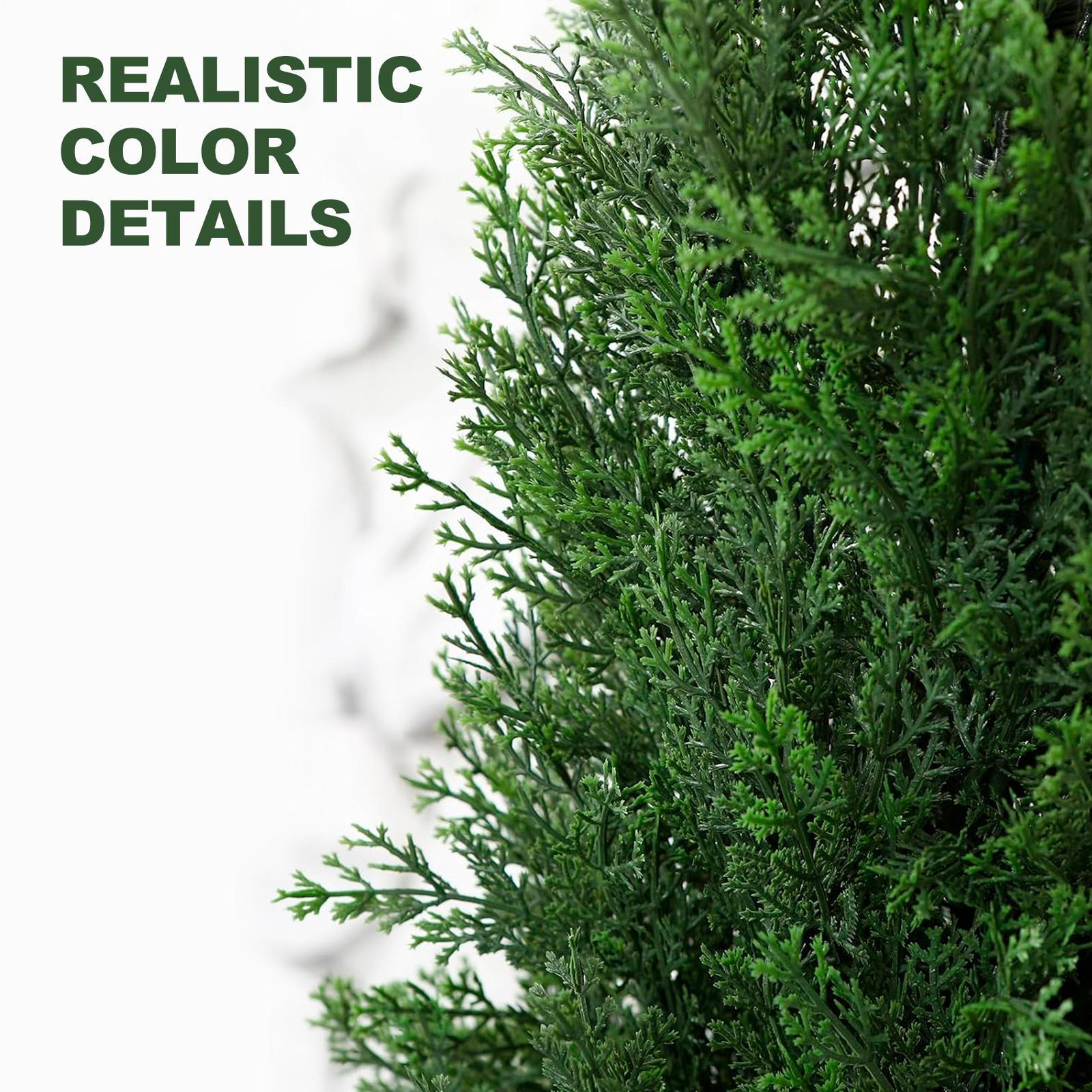 2PCS 3/4/5/6′ Topiary Cedar Pine Artificial Tree Home Decor UV (Indoor/Outdoor)