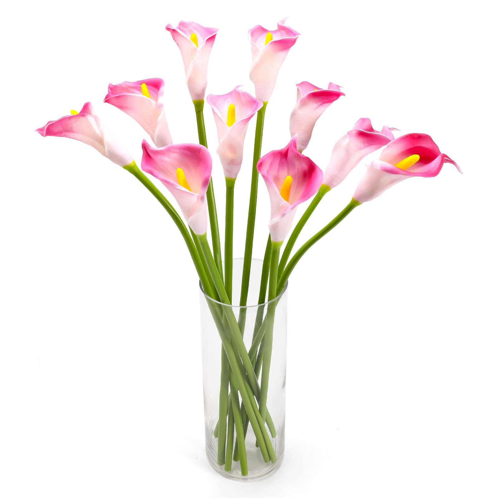 Lcuasc 10pcs Calla Lily Artificial Flowers,26″ Real Touch Long Stem Faux Call…