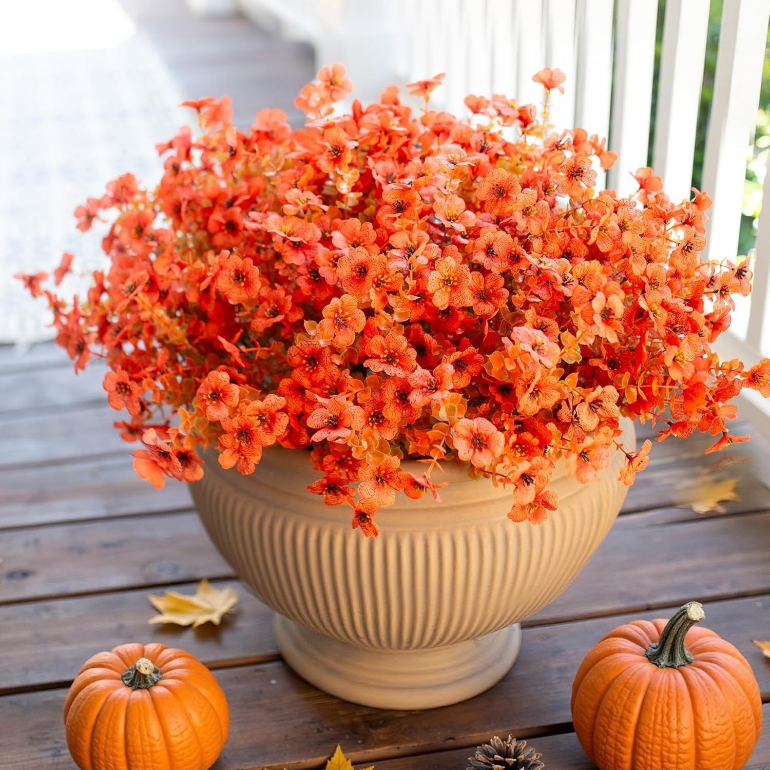 Artificial Fall Flowers Faux Mums for Outdoor Indoor Garden Home Decoration, …