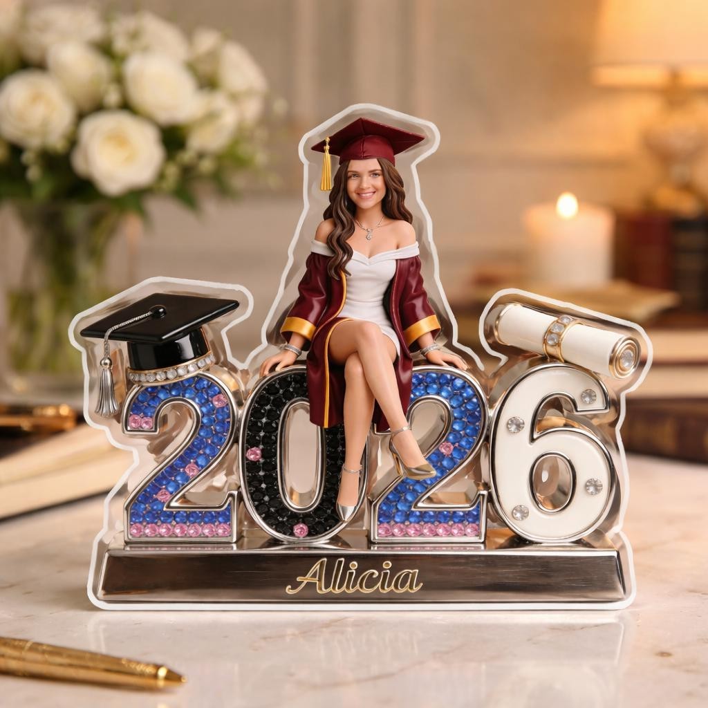 Personalized Graduation Photo Plaque: Class of 2026, Custom Acrylic Block