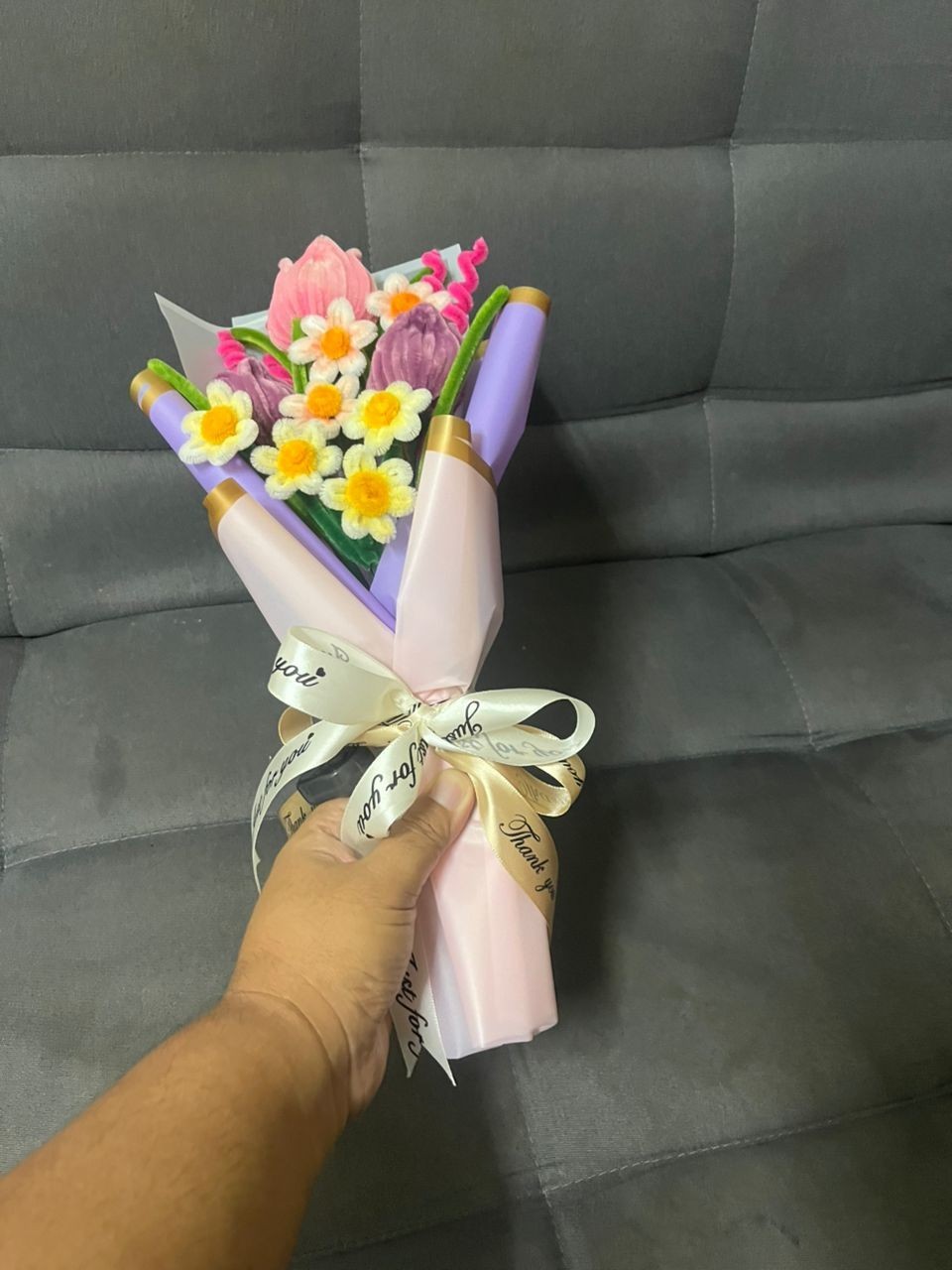 Pipe Cleaner Flowers tulip Bouquet Handmade ready stock