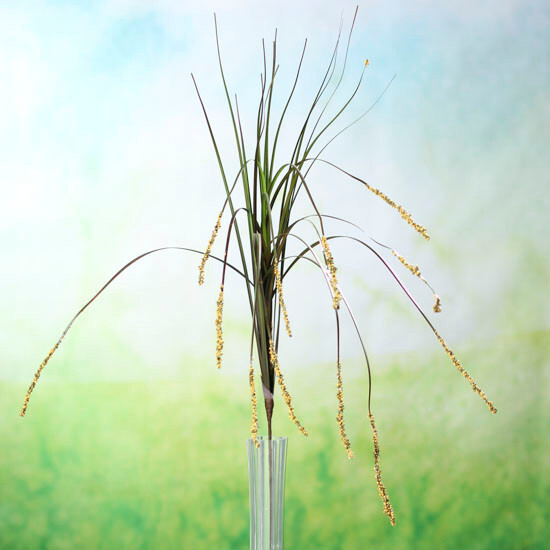 Lot of 12 Artificial Orange Seeded Long Blade Grass 30″ Stems