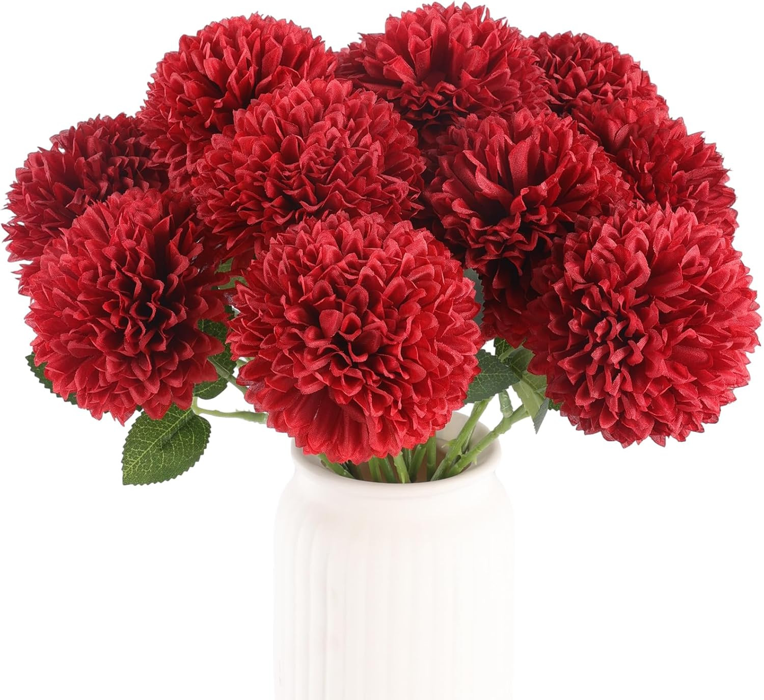12 Pcs Artificial Chrysanthemums Flowers Patriotic Flowers Decor, 4Th of July Fa