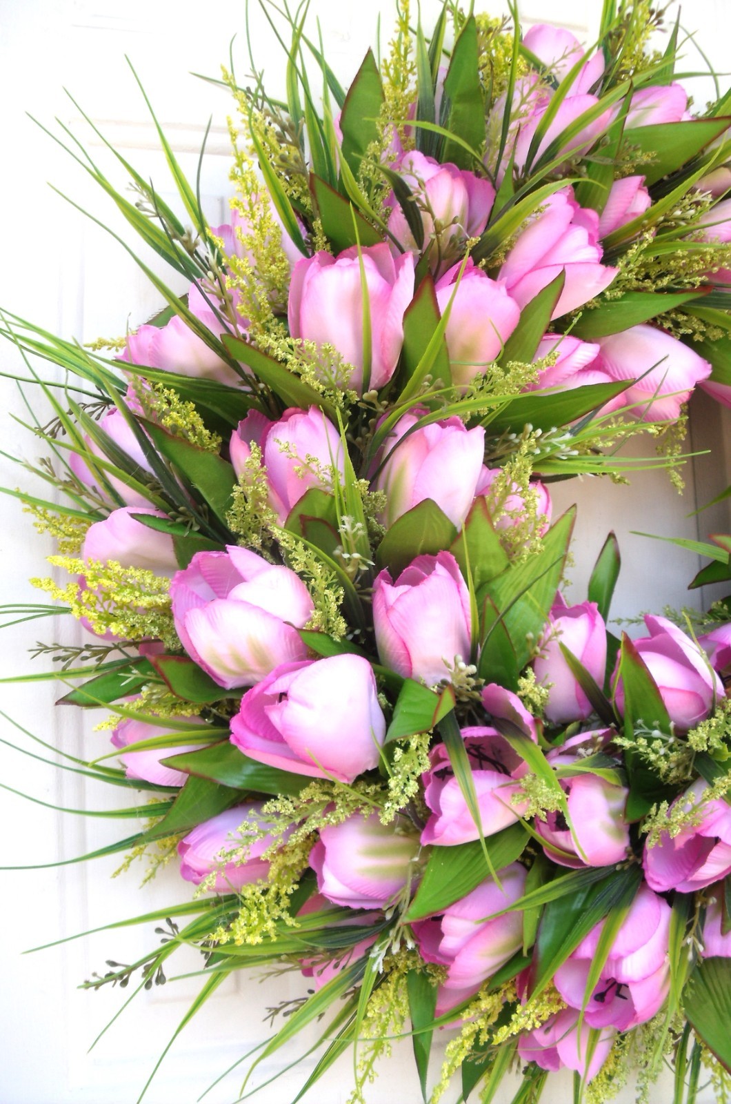 Pink Tulip Wreath, Spring Door/Wall Any Season Mother’s Day Wreath
