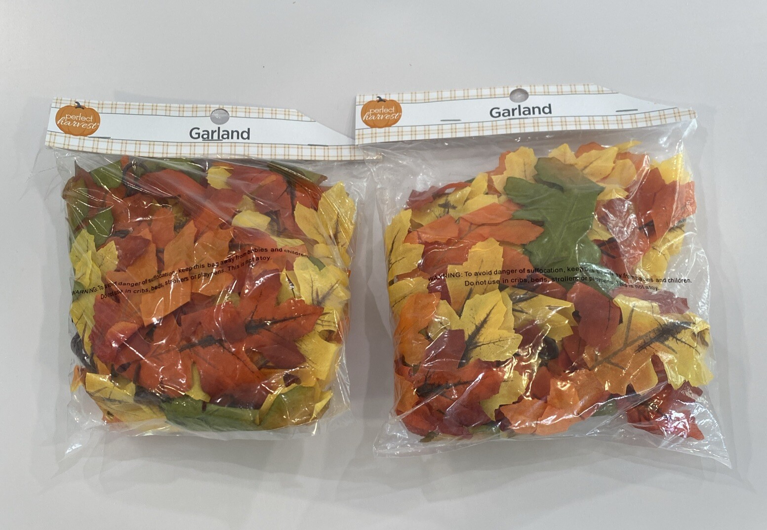 Fall Garland Maple Leaf 6 Ft/Pieces Decor Packs Faux Fall Maple Leaf Trim 2 Pack