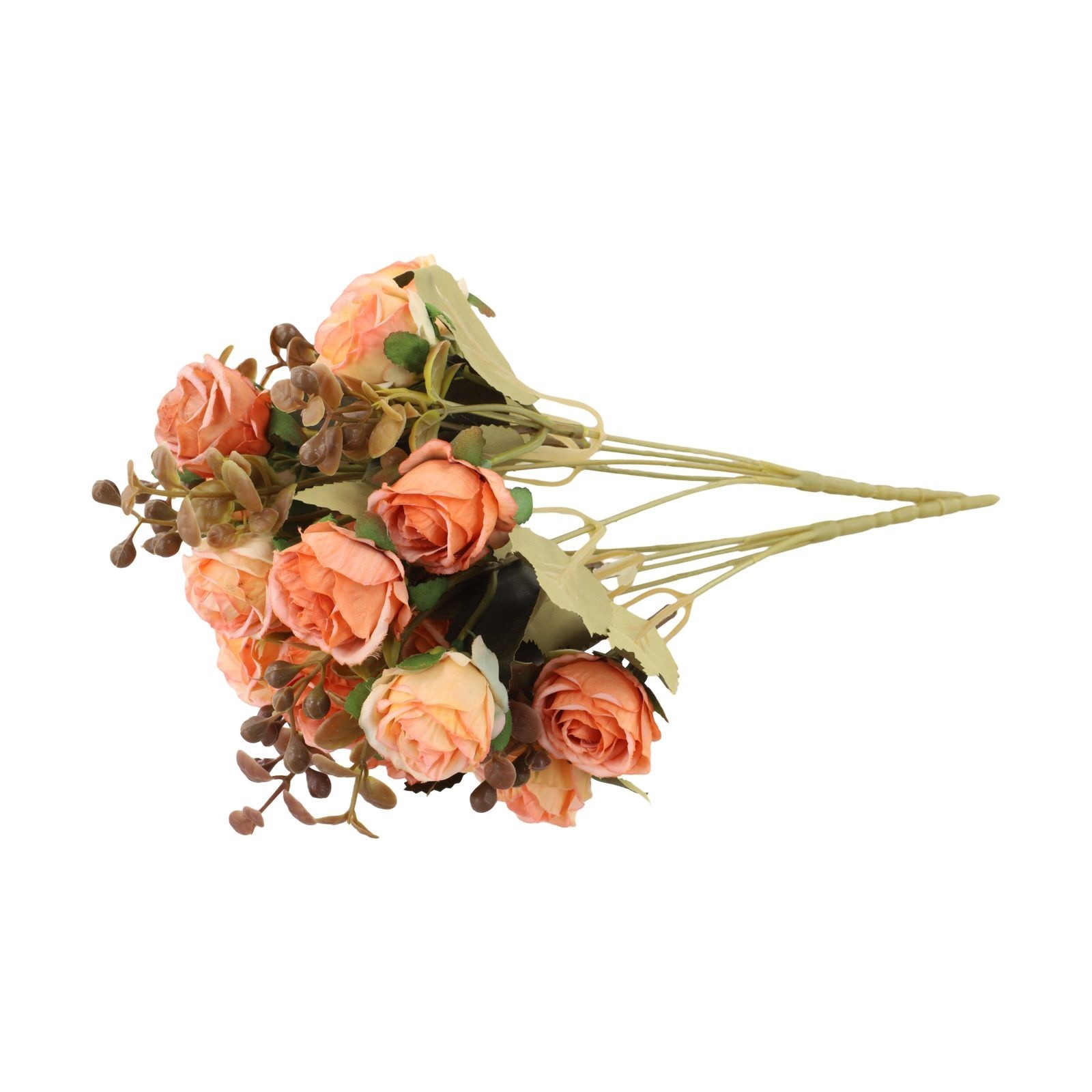 Set of 2 Artificial Roses in Vase for Elegant Home and Office Decoration