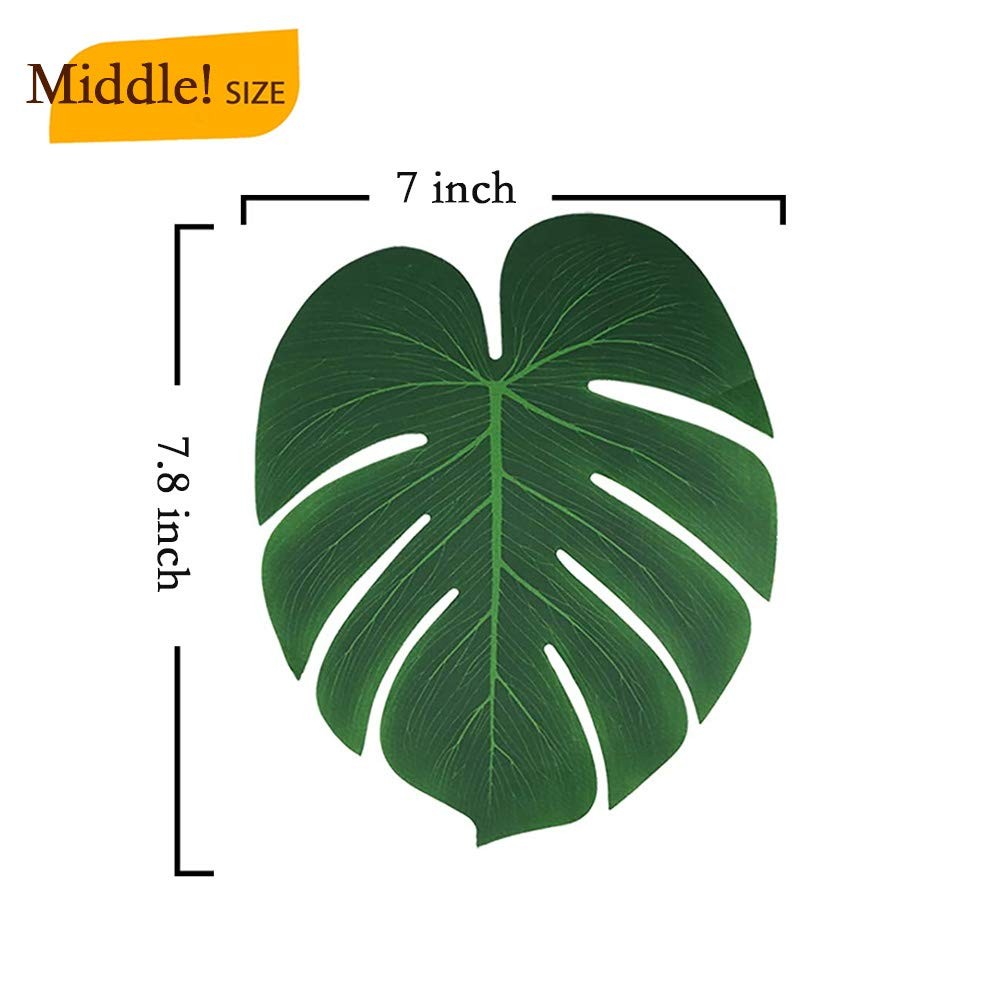 48PCS Tropical Palm Leaves Plant Imitation Leaf for Hawaiian/Luau/Jungle Part…