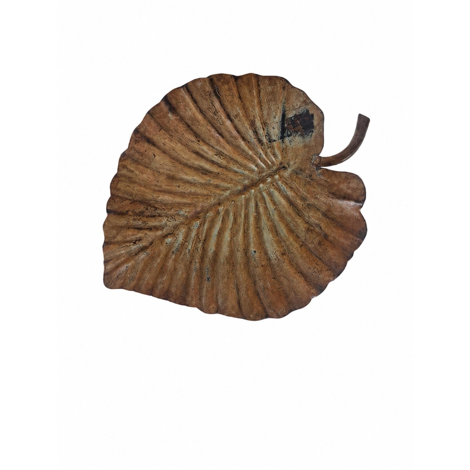 Vintage Metal Leaf Wall Decor Rustic Botanical Hanging Plaque Brown 11″ x 12″