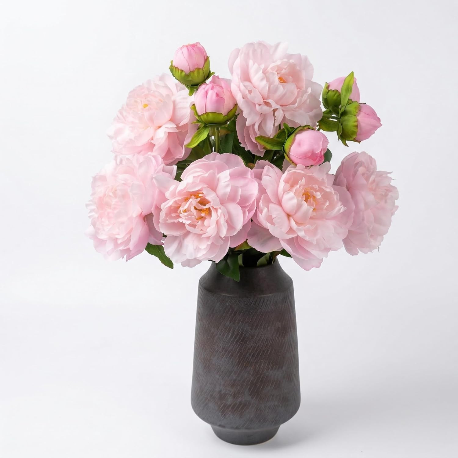 Shiningfuture Premium Real Touch Peony Fake Flowers, 6 Stems 12 Flower Heads, 26