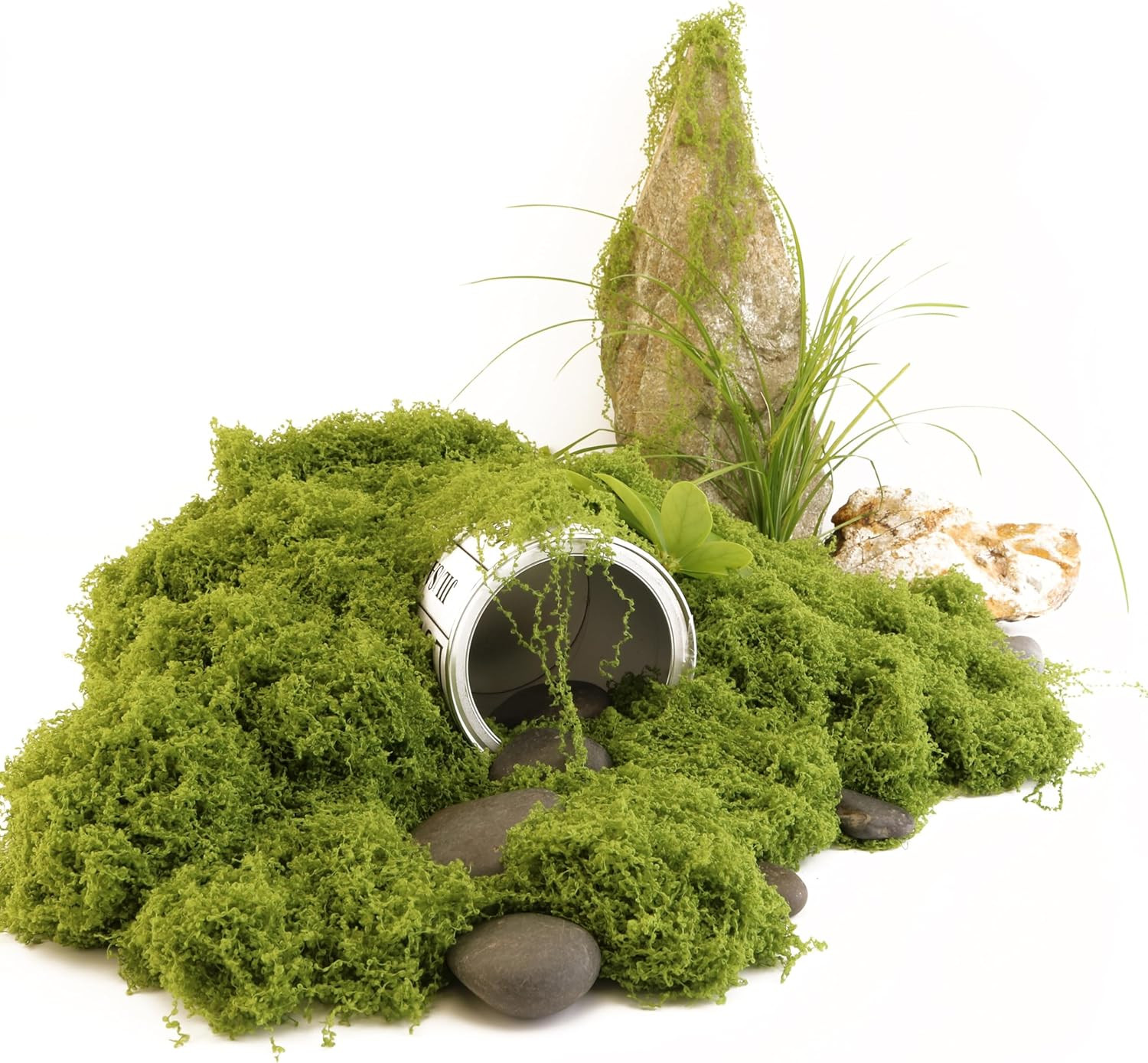 Light Green Moss for Crafts、 Artificial Moss Decorative for Glass Vase Filler We