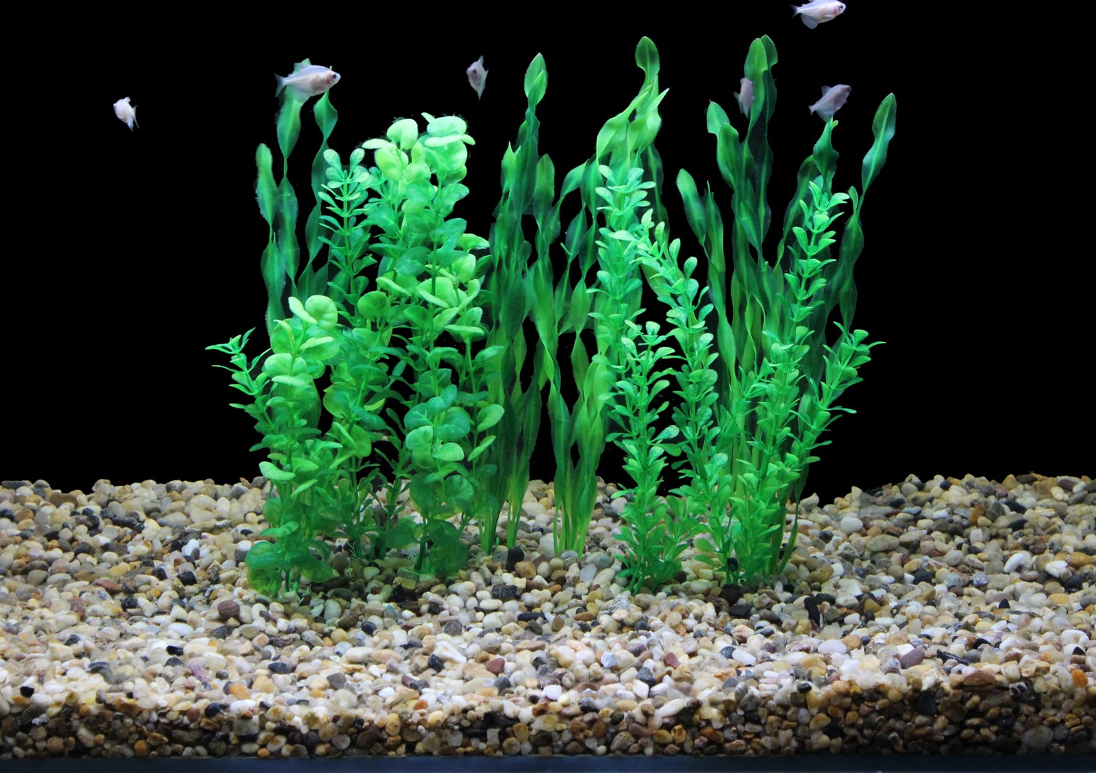Artificial Fish Tank Plants, Green Plastic Aquarium Accessories, Multi Shape