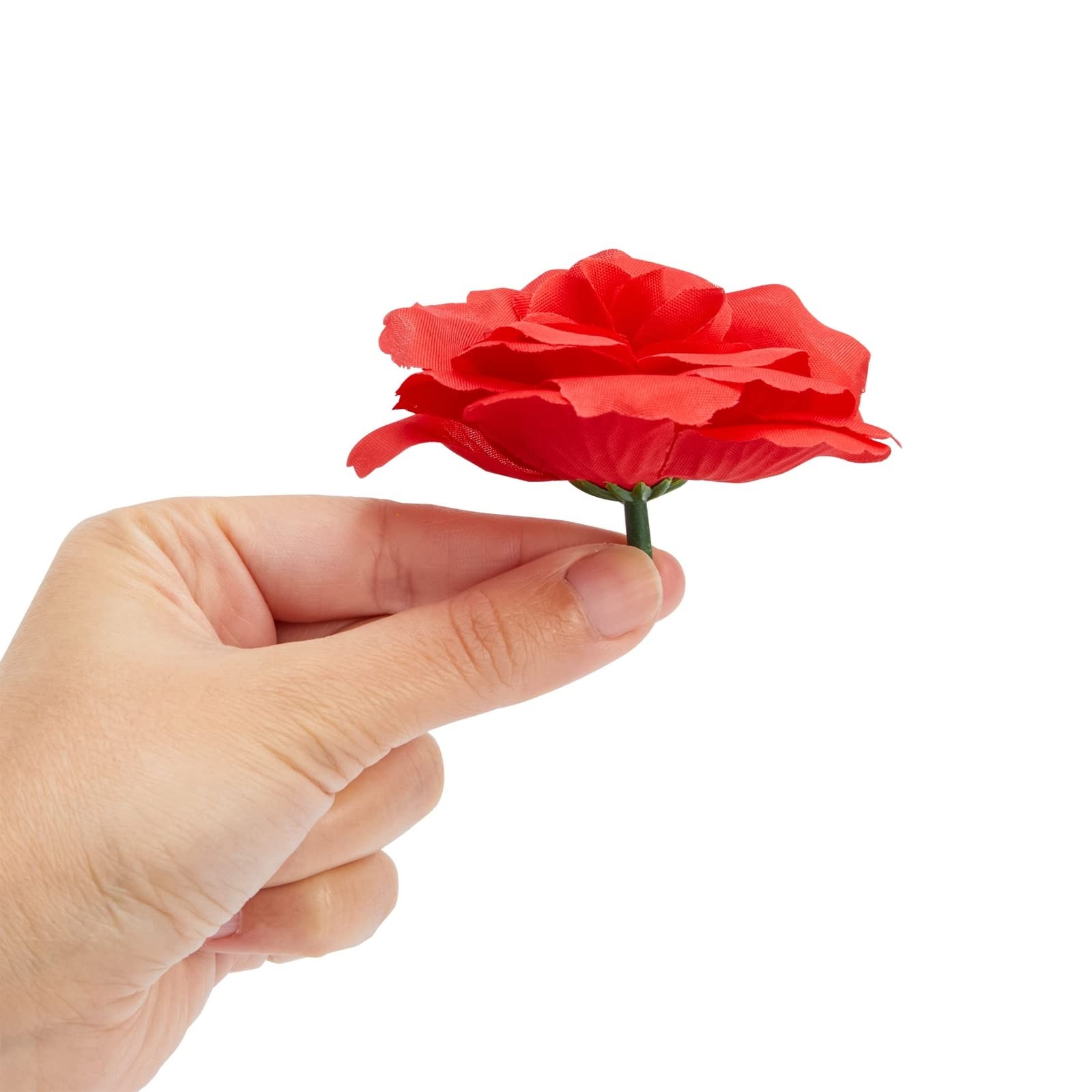 Red Flowers for Centerpieces – 50 Count, 3-Inch Stemless Silk Flower Heads, R…