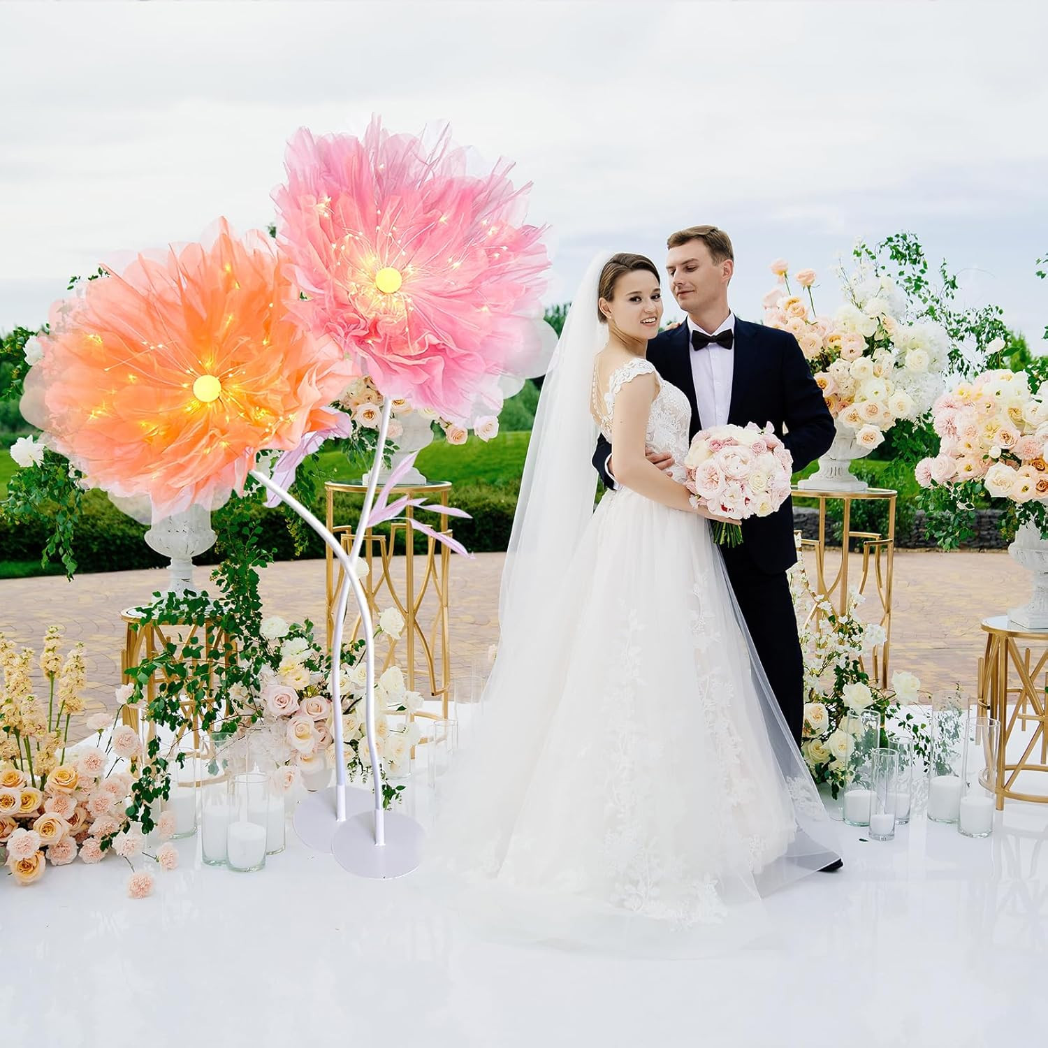 DIY Giant Peony Flower Kit with Glowing Core for Wedding & Home Decor