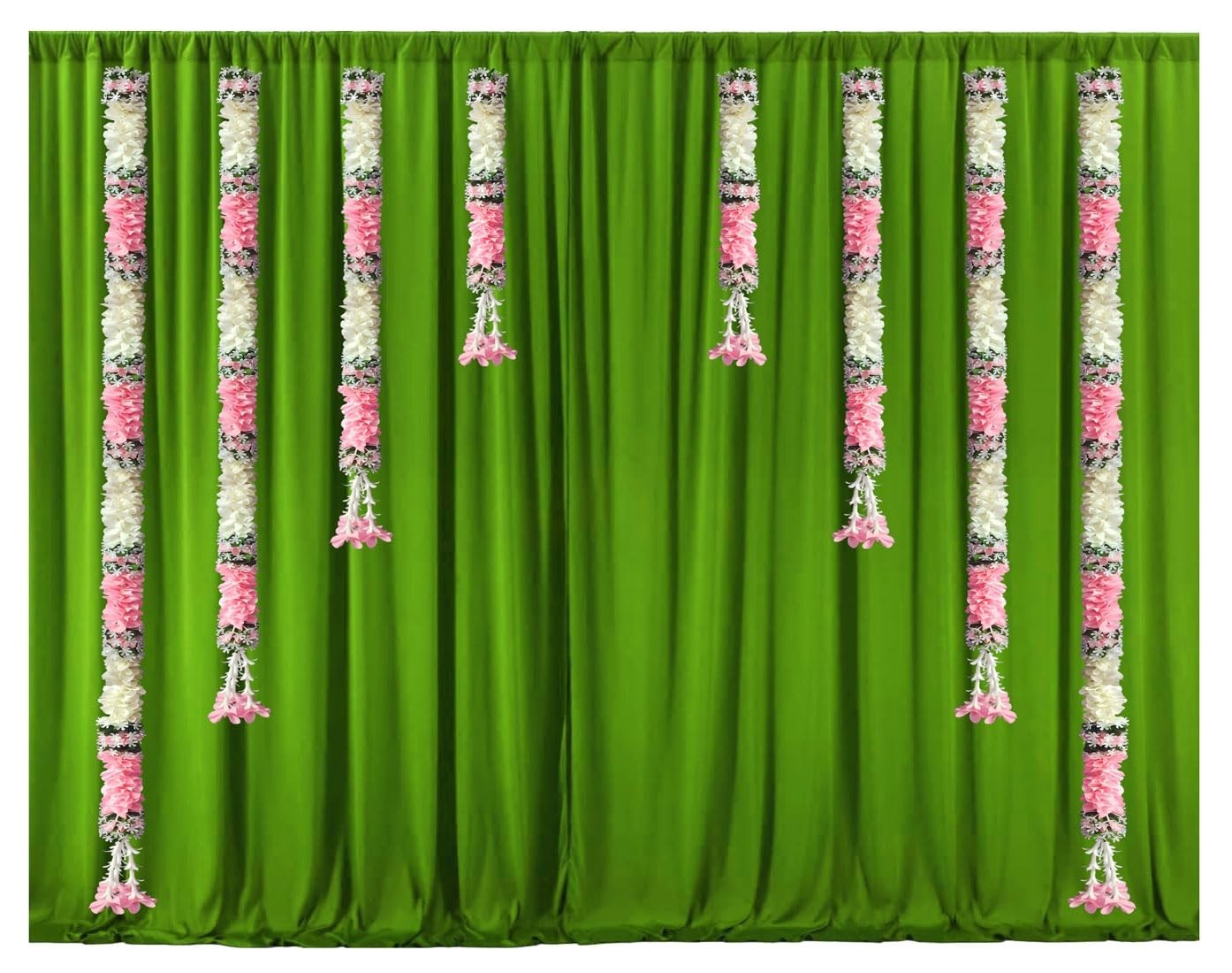 Backdrops Garland for Home Curtain Decoration Diwali Set of 8 Light Pink