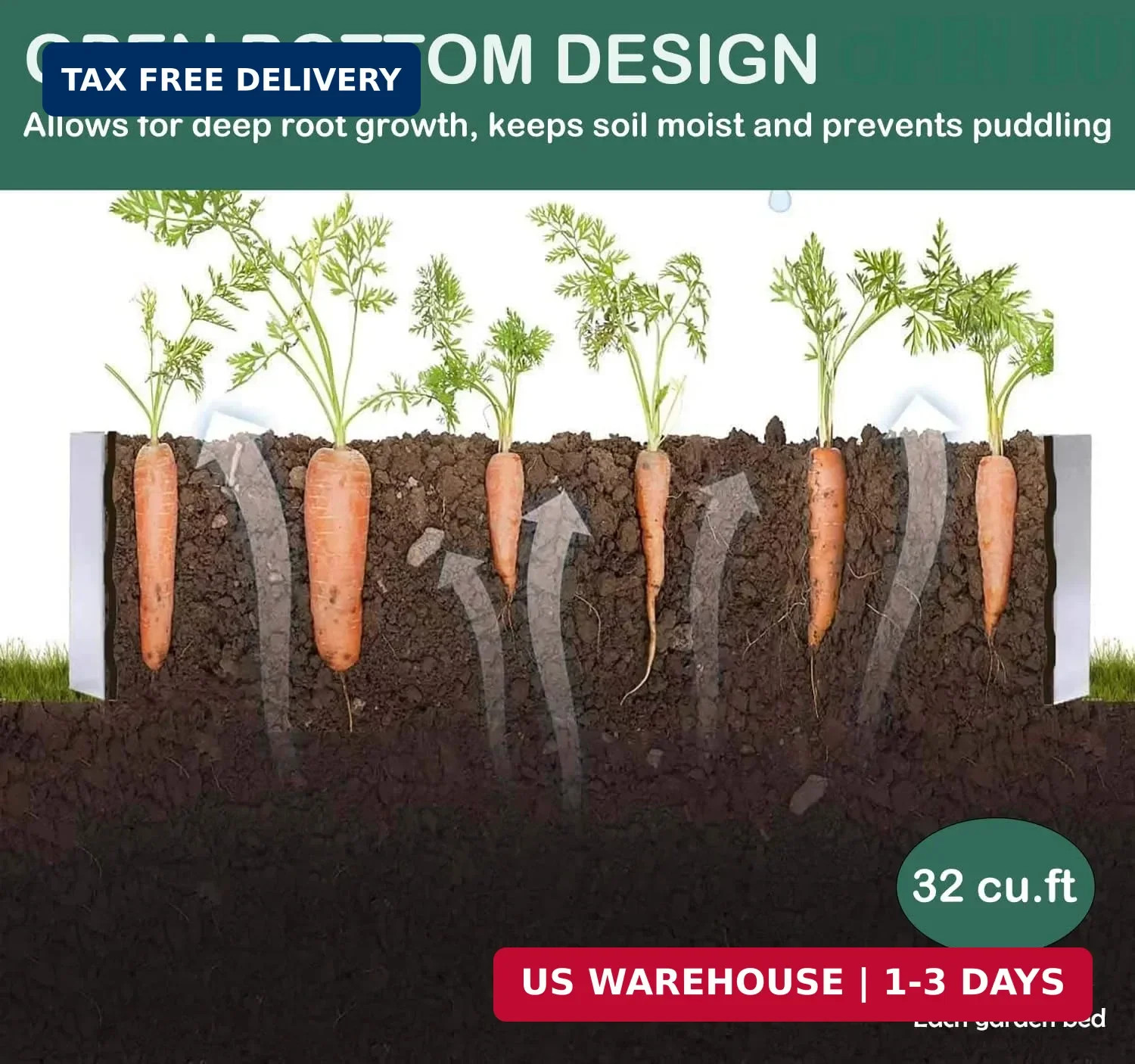 Galvanized Raised Garden Beds 2-Pack (8x4x1ft Each) – Overlapping 4-Inch Panels