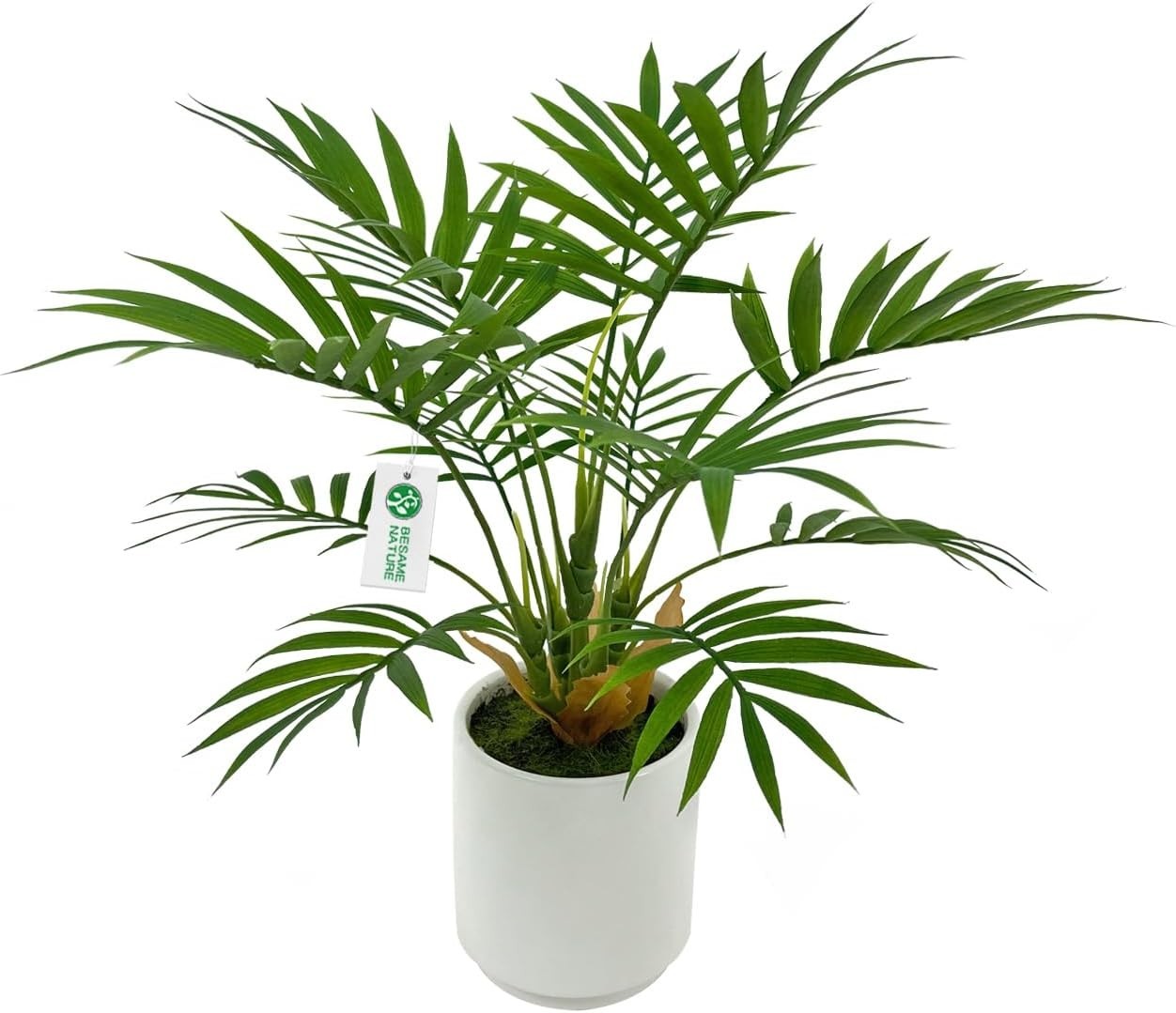 Chic 12″ Artificial Palm Plant in Stylish White Pot – Perfect Housewarming Gift