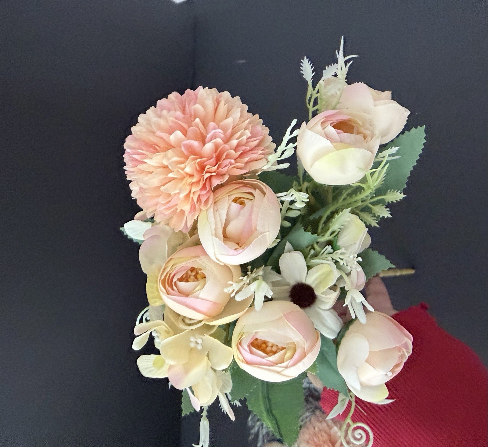 12 Bouquets Peach Faux Flowers