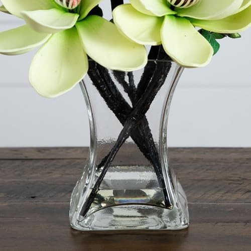 Nearly Natural 4534-WH Magnolia Arrangement with Vase,White