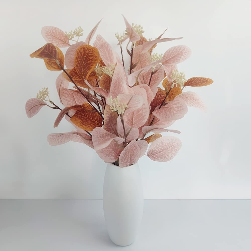 4Pcs Artificial Eucalyptus Leaves Stems Faux Eucalyptus Plant Branches for Va…