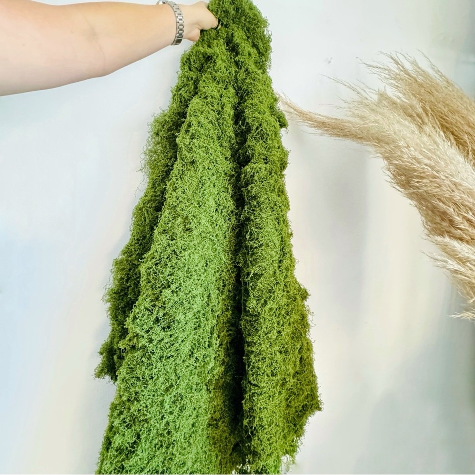NEW ANTHROPOLOGIE TERRAIN Green Faux Moss Floral Plant Sheet Mat Rug DIY Decor