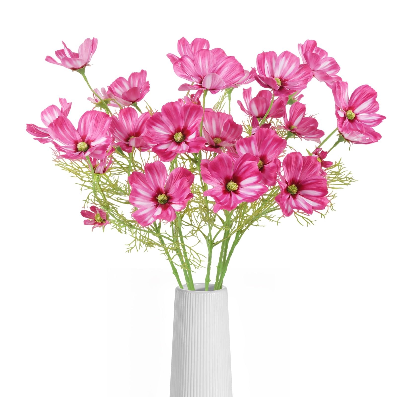 Hot Pink Wildflowers Artificial Flowers 8Pcs Daisy Silk Flowers 40 Heads Faux…