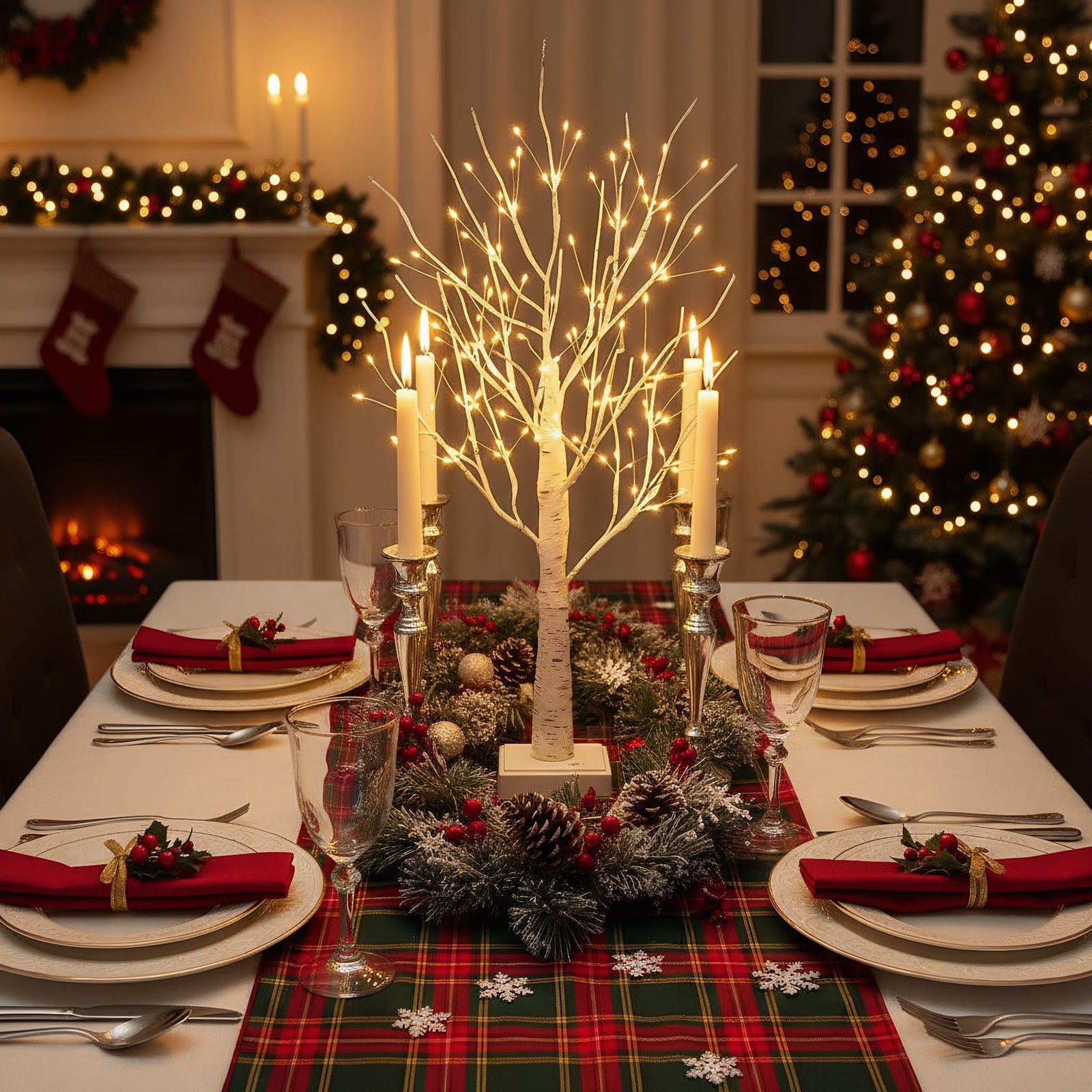 2ft Lighted Birch Tree with 144 Warm White LEDs – Small White Christmas Tree …