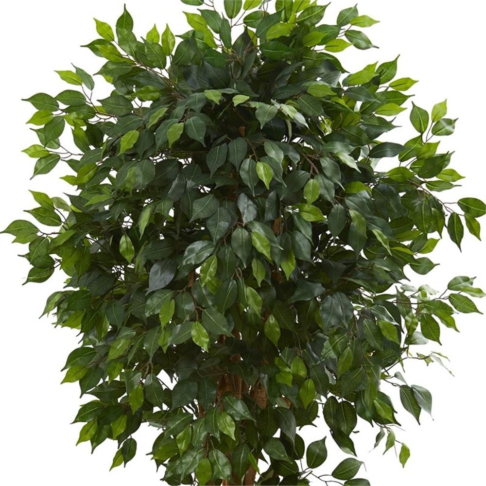 Pemberly Row 66″ Ficus Artificial Tree with Several Trunks in Green/Black