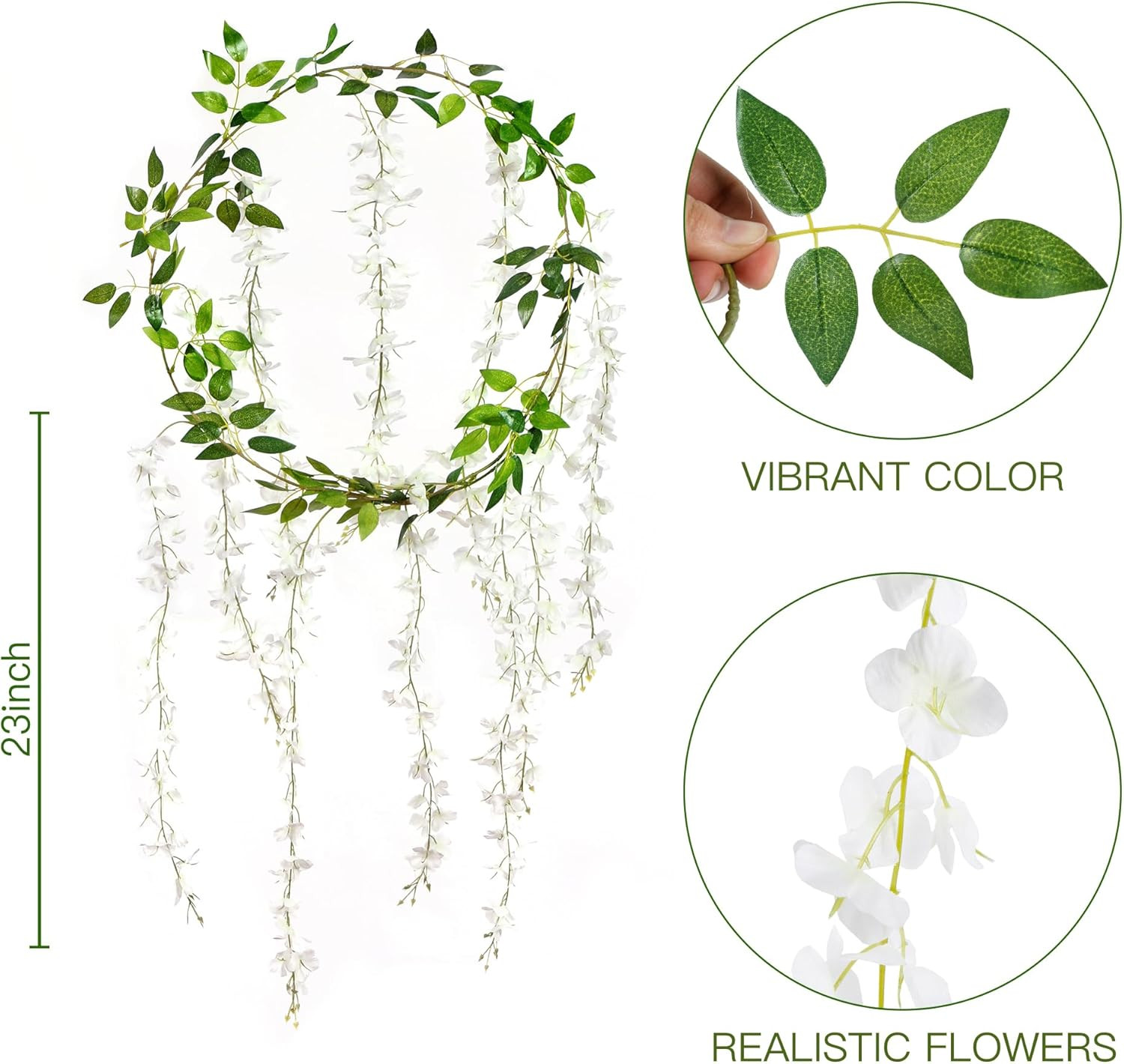 6Pcs Wisteria Garland Artificial Flowers Garland Fake Hanging Wisteria Vines Rat
