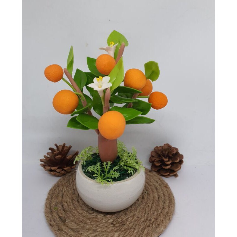 Artificial Fake Plants Clay Statue Thai Handcraft for Home Decor 7″