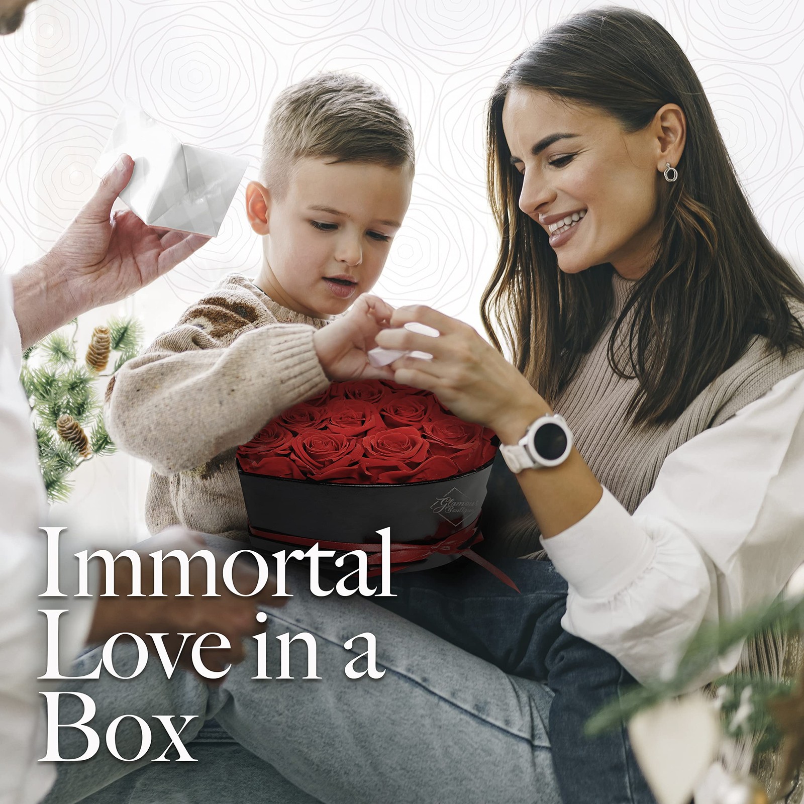 Preserved Flowers, 16 Forever Red Roses in Heart Gift Box