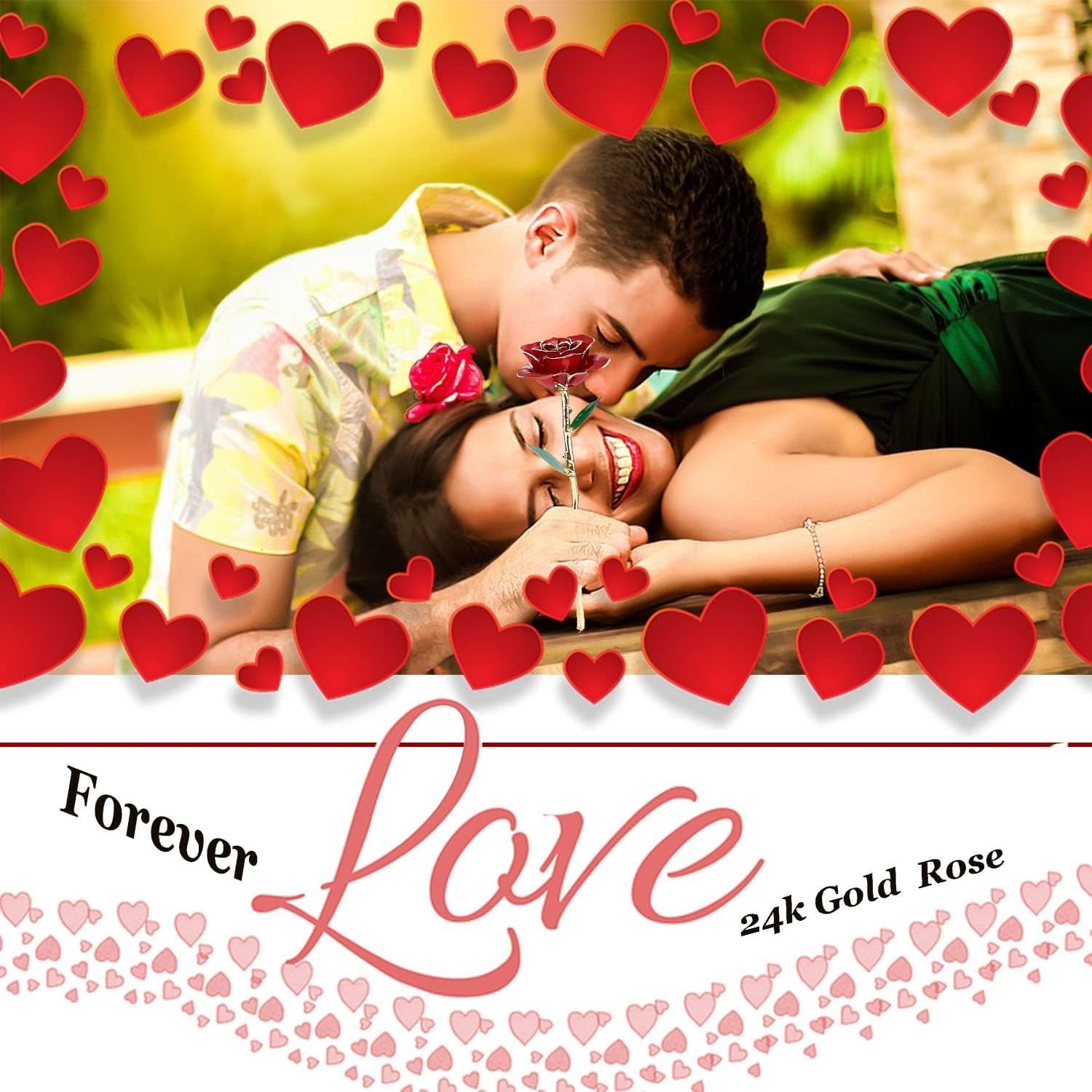 24K Gold Dipped Real Rose with Stand – Forever Gift for Her, Red