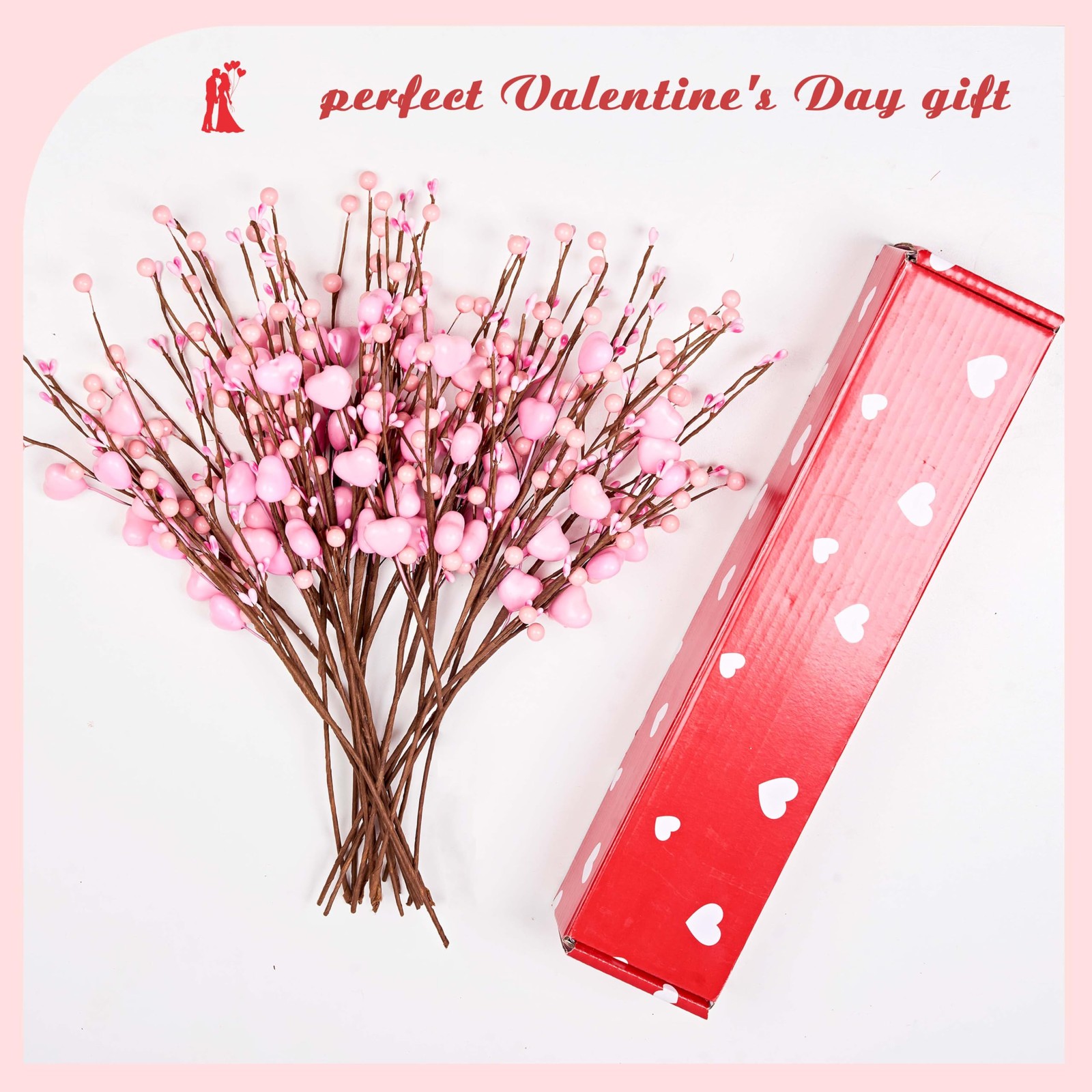 Valentine’s Day Gifts 24 Pack Valentines Day Decorations 17 Inch Pink Heart P…