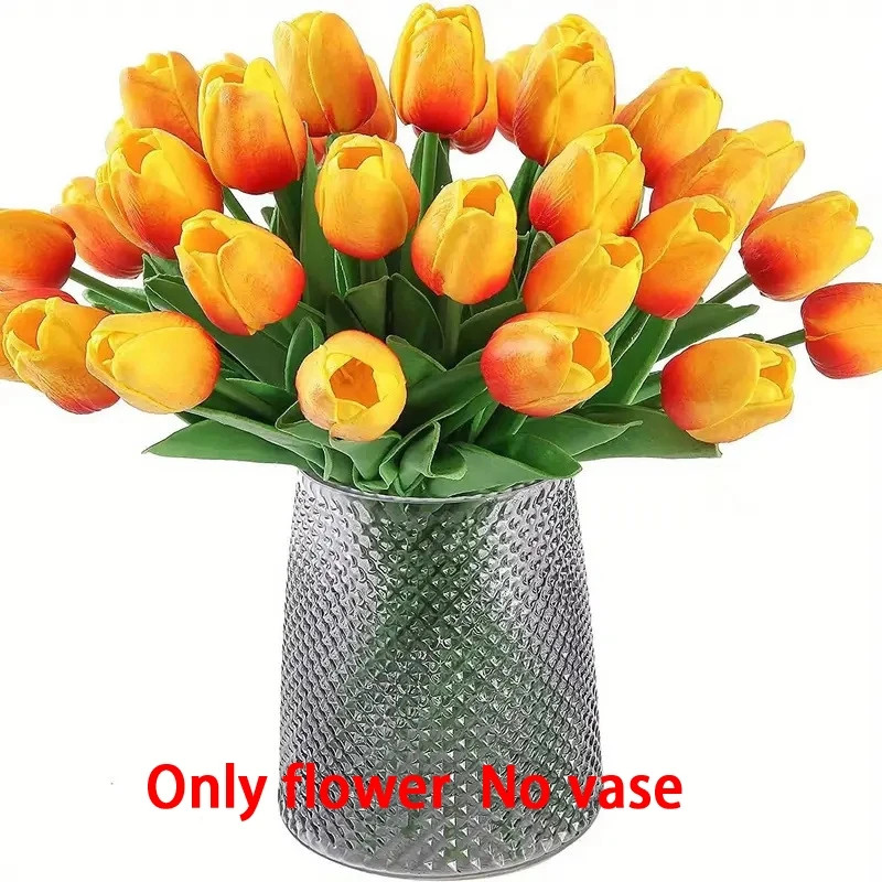 10PC Artificial Tulips Flower PU Realistic Touch Tulip Flowers Fake Tulips Flowe
