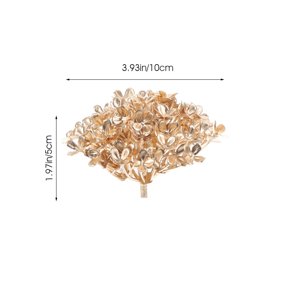 10 Pcs Plastic Golden Artificial Hydrangea Flower Heads Wedding Decoration