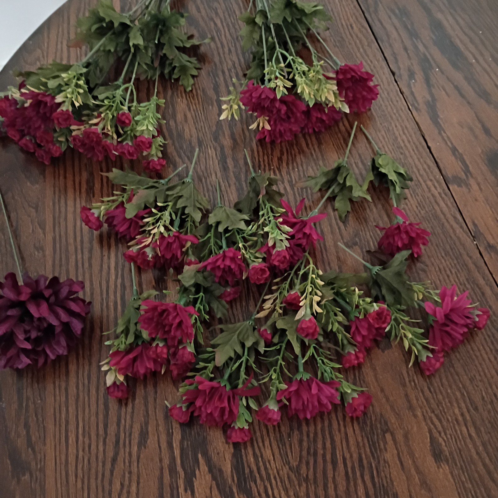 Dark Burgundy Flower Stems 16 Stems, 67 Artificial Flower Buds