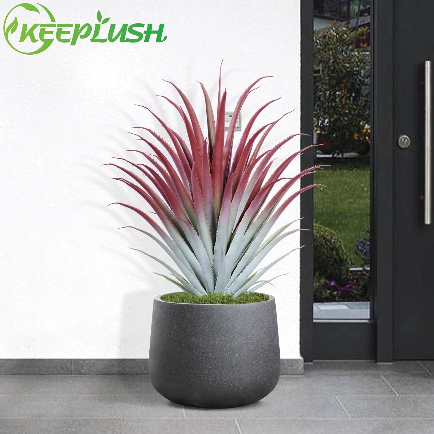 2Ft Red Faux Agave Plant – 26 Inch Artificial Aloe Vera – 2 Pack for Indoor/Outd