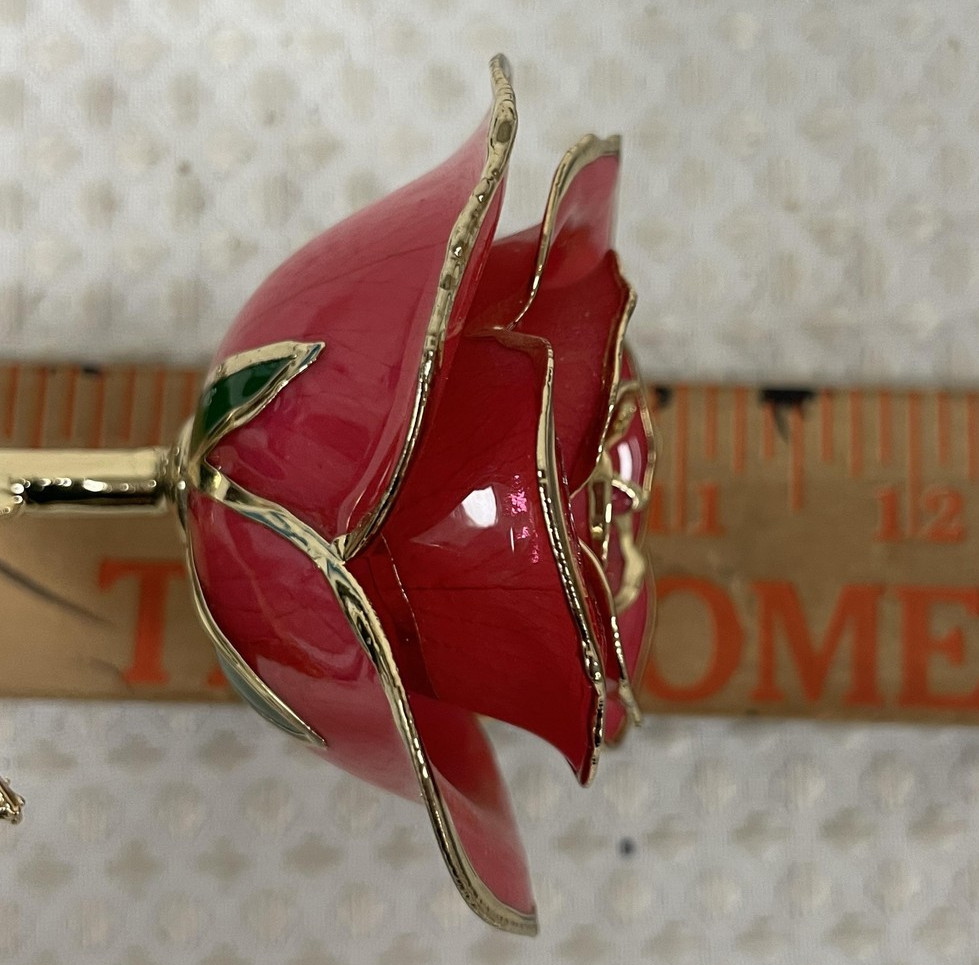 24k Gold Dipped Real Rose Pink Red Preserved Anniversary Valentine Gift Flower