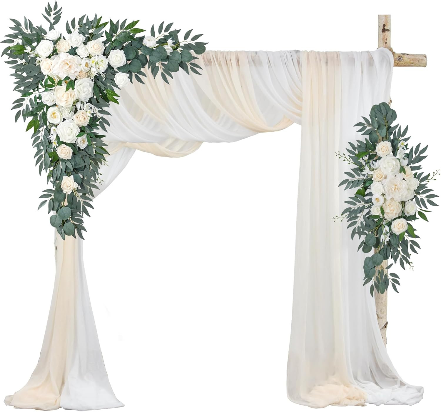 Artificial Wedding Arch Flowers Kit(Pack of 4) 2Pcs Large Artificial Flower Swag