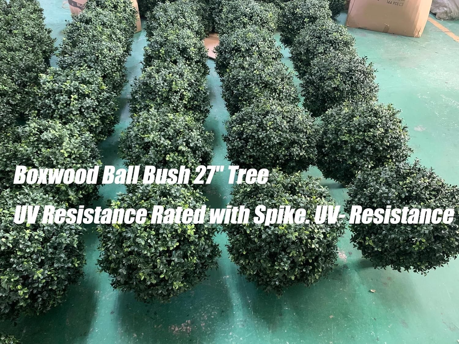 NEW 27″ Artificial Boxwood Ball Bush UV Resistant Indoor Outdoor Decor 2Pk