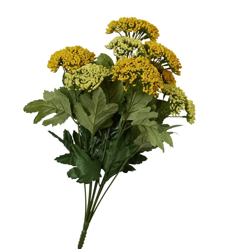 Factory Direct Craft Yellow Artificial Queen Anne’s Lace 17″ tall Bush