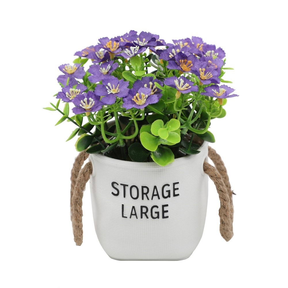 Compact Milo Orchid Artificial Silk Flower Potted Plant for Home and Office Use