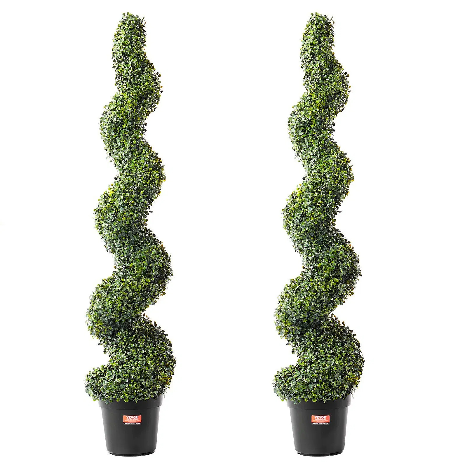 Artificial Boxwood Topiary Tree, 60 inch Tall (2 Pieces), Spiral Faux Topiary Tr