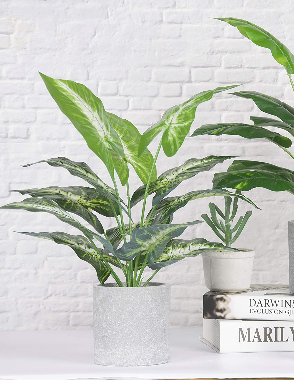 16″ Small Fake Potted Plants for Office Desk Shelf Bathroom Home Decor
