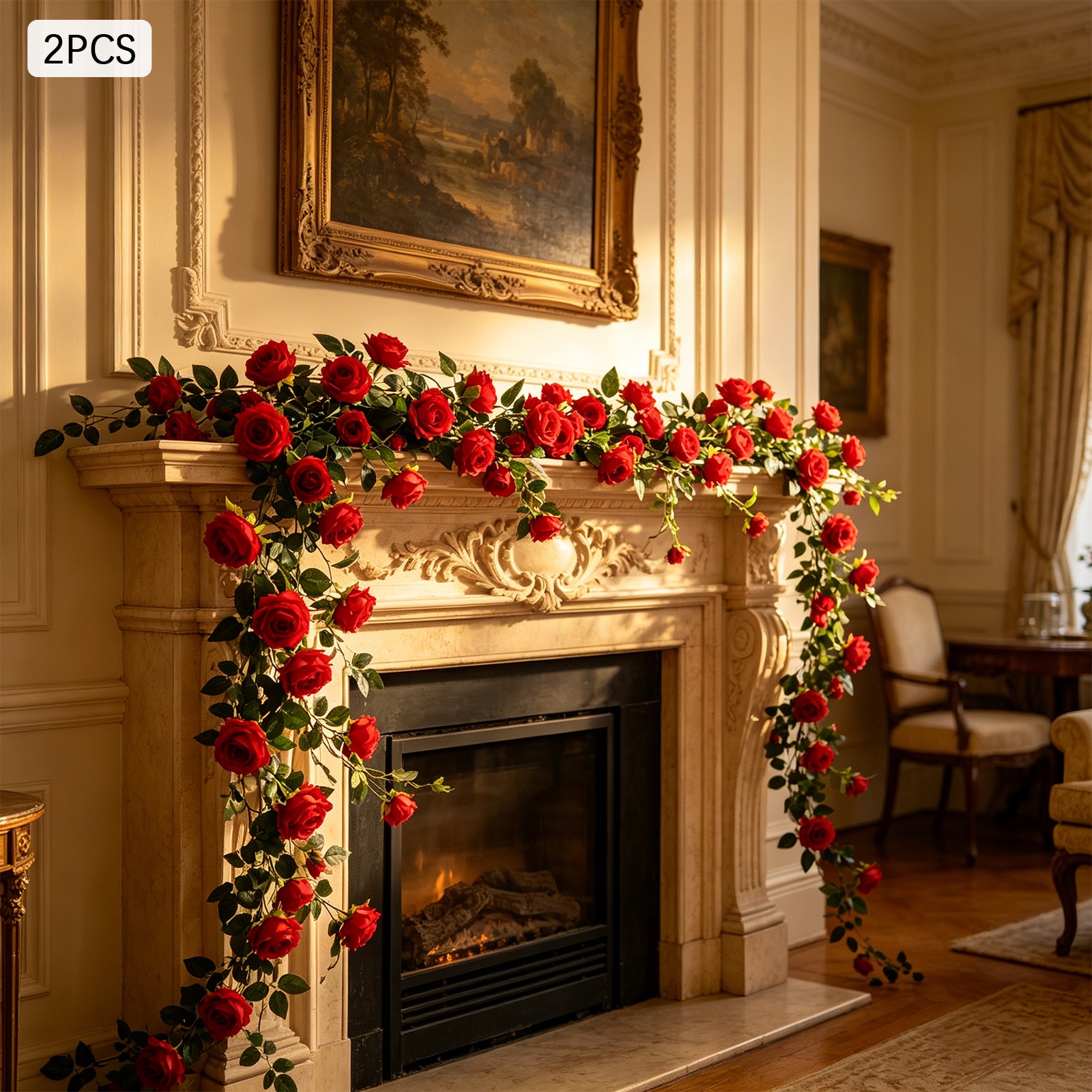 2 Pcs Flower Garland 74.8in Artificial Flower Garland for Wedding Decoration