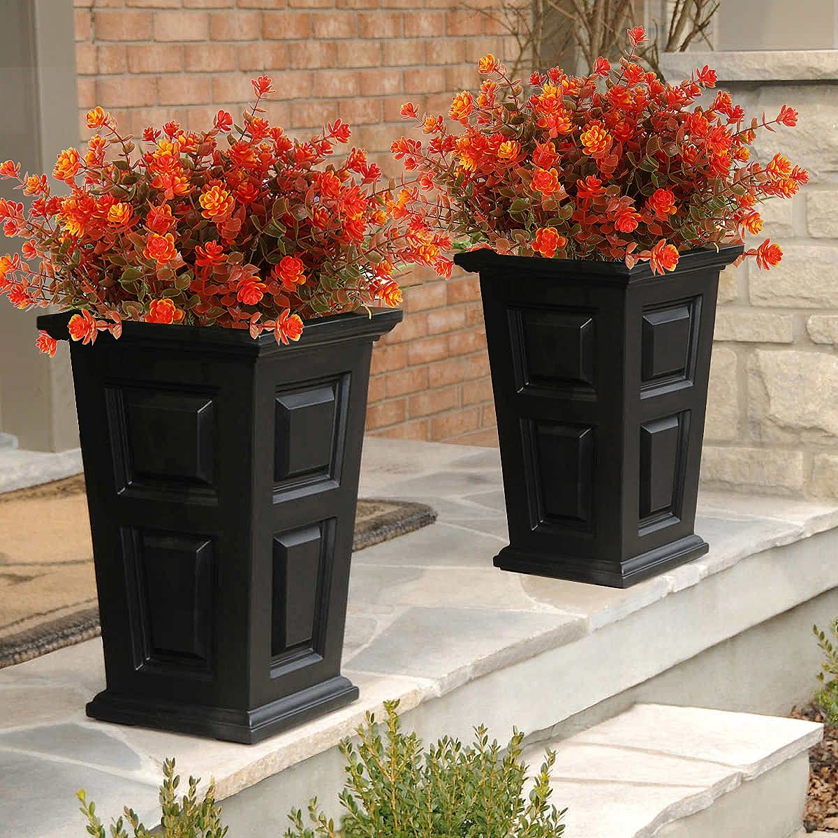 RECUTMS 8 Bundles Artificial Fall Flowers No Fade Faux Autumn Plants, Fake