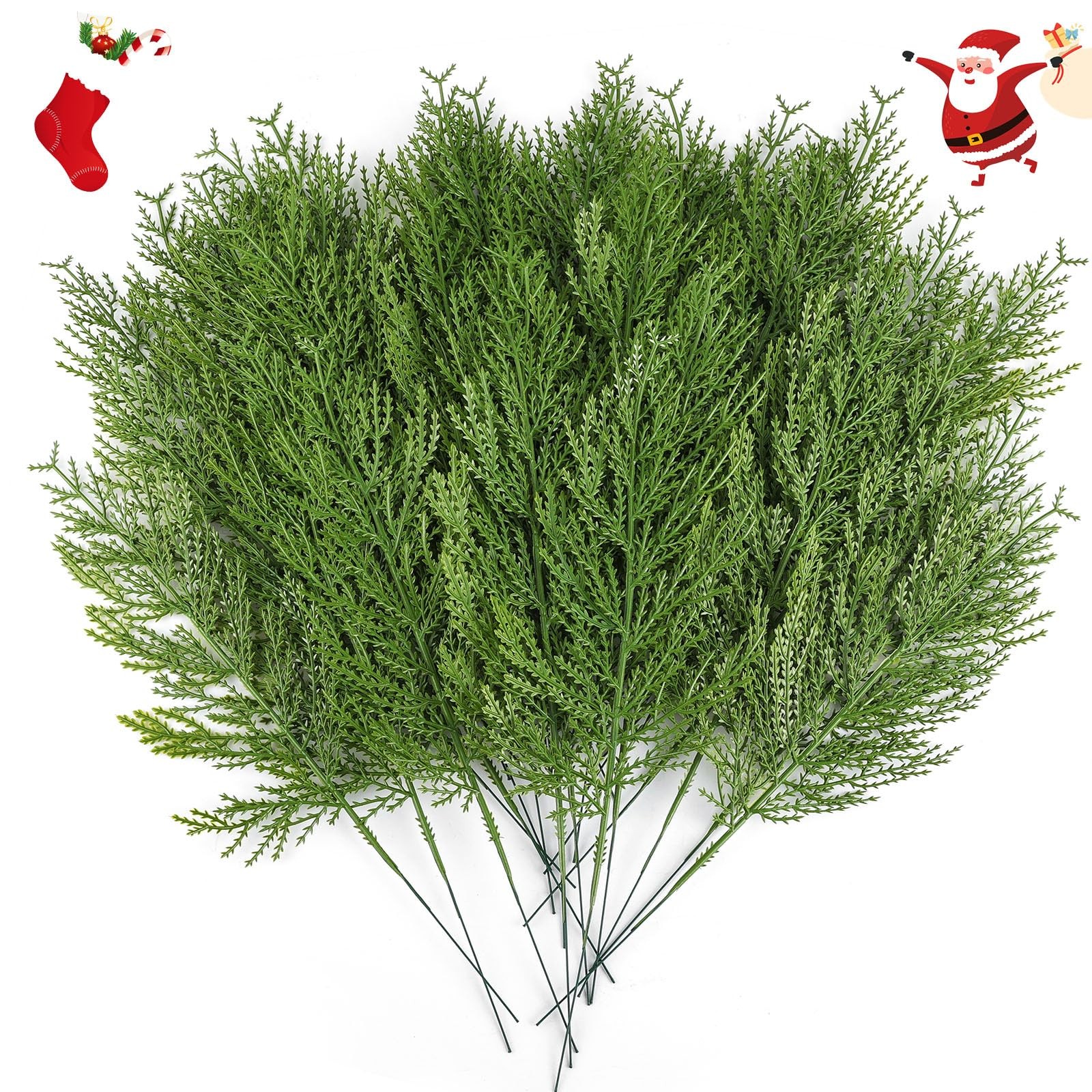 40 Pcs Artificial Cedar Picks Faux Cedar Branches Fake Cypress Stems Plastic …